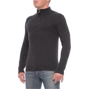 MANTOVANI STUDIO 1/4 Zip Cashmere Sweater Dark Gray